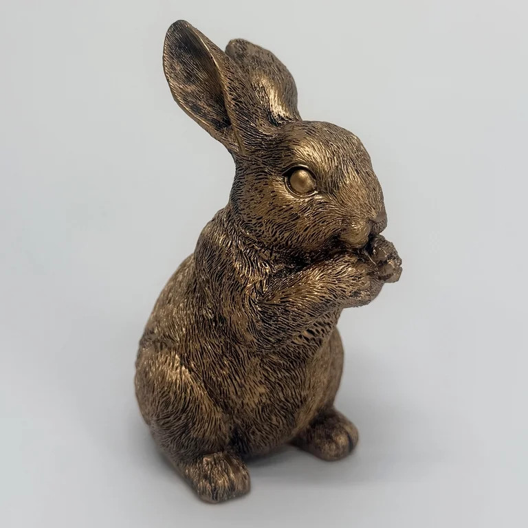 Resin Standing Bunny Tabletop Easter Decoration, Bronze, 4.75", by My Texas House | Walmart (US)