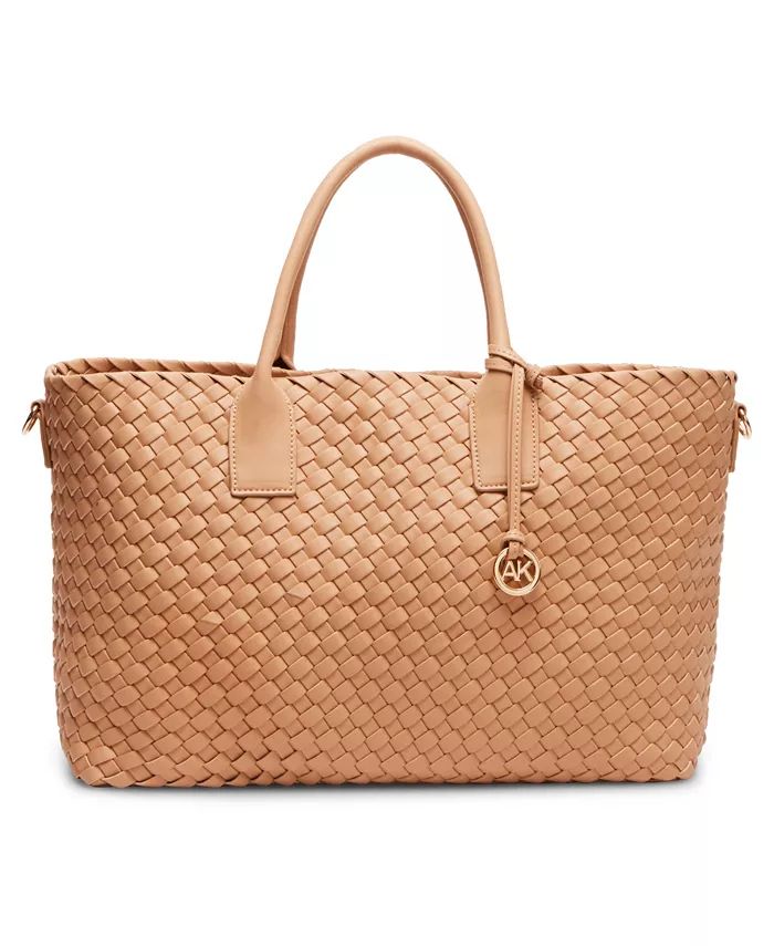 Anne Klein Large Woven Tote with Detachable Pouch - Macy's | Macy's