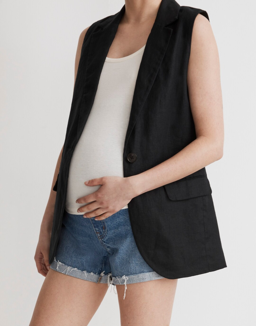 Maternity Over-The-Belly Denim Shorts in Coeling Wash | Madewell
