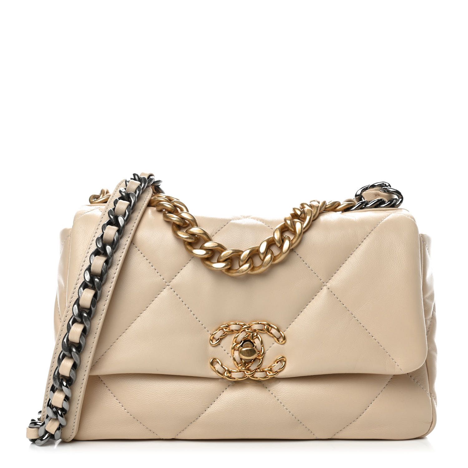 CHANEL

Goatskin Quilted Medium Chanel 19 Flap Beige | Fashionphile