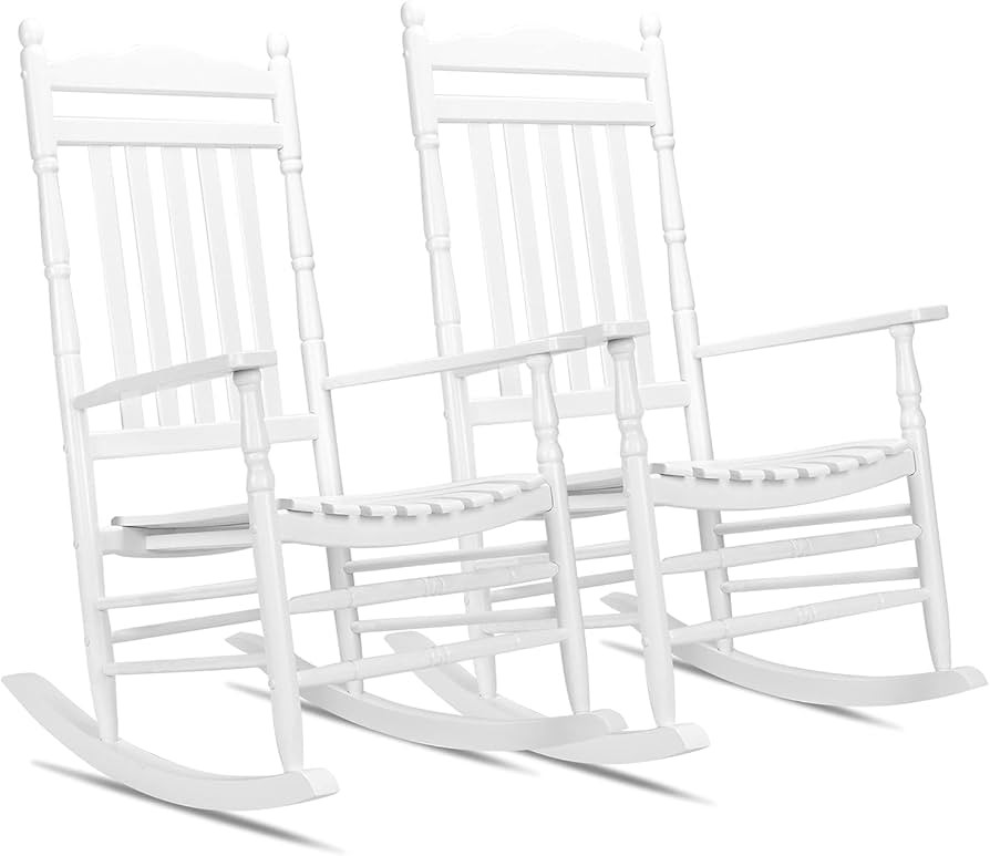 VINGLI 2PCS Wood Rocking Chairs Relaxing Rocker for Deck, Garden, Backyard, Porch, Indoor or Outd... | Amazon (US)