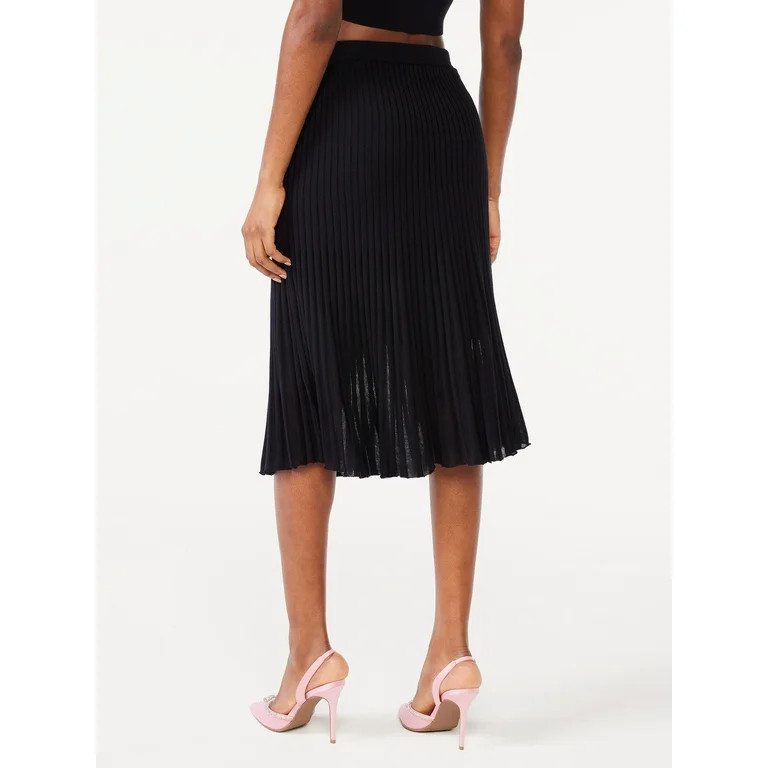 Scoop Women's Stripe Knit Midi Skirt, Sizes XS-XXL | Walmart (US)