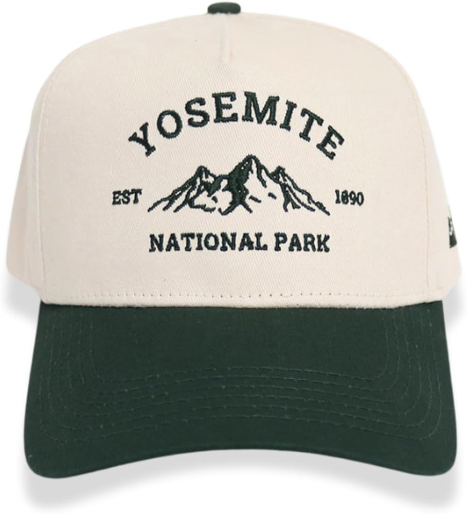 Yosemite National Park Hat Two-Toned Cap, Vintage Style, Cream and Green | Amazon (US)