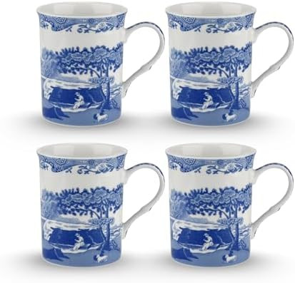 Spode Blue Italian Large Mugs | Set of 4 | 340ml / 12-ounces | Cup for Coffee, Tea, and Other Bev... | Amazon (US)
