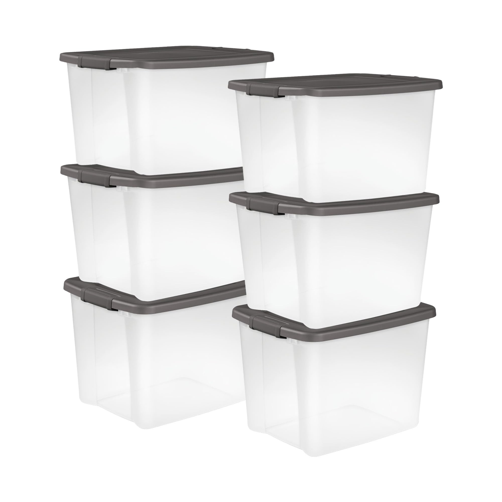 Sterilite 50 Qt ShelfTote, Stackable Storage Bin with Latching Lid, Plastic Container to Organize... | Amazon (US)