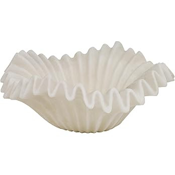 Braxio White Decorative Bowl – Resin Ruffle Bowl for Entryway, Dining Table Centerpiece, Fruit ... | Amazon (US)