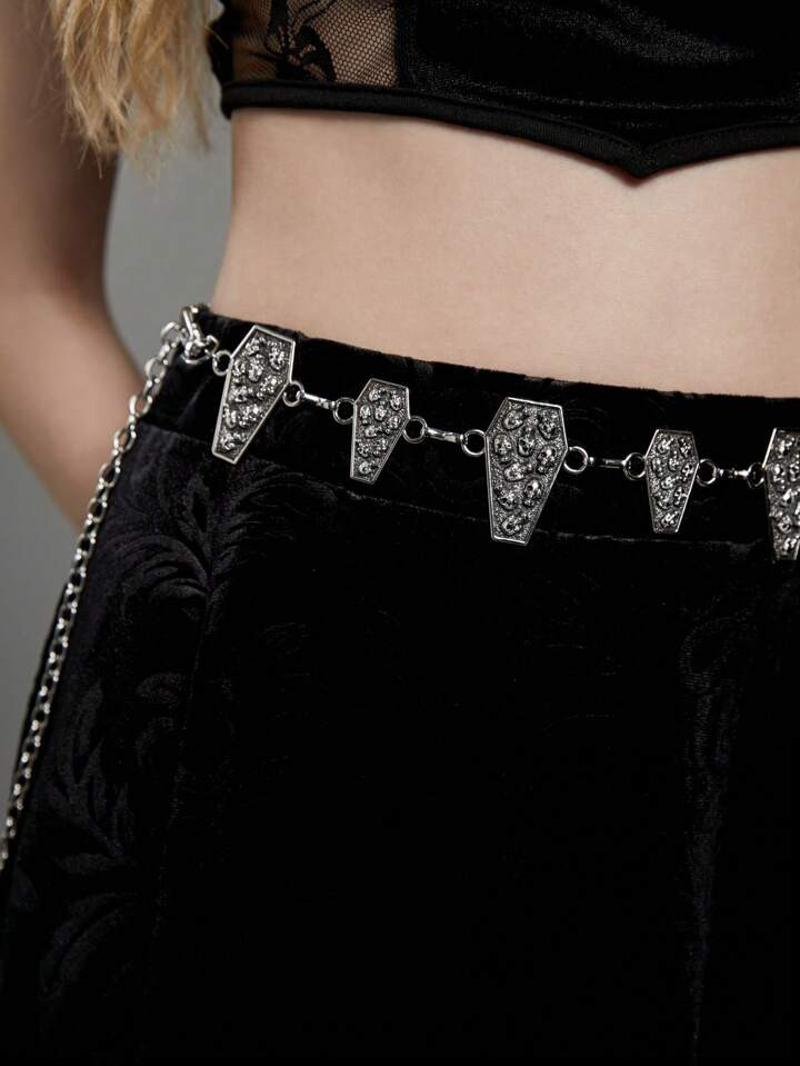 Goth 1pc Women Skull Decor Zinc Alloy Funky Belt | SHEIN