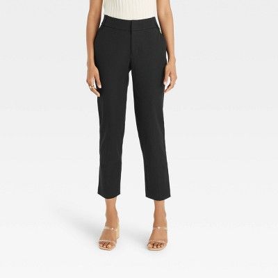 Women's Mid-Rise Slim Straight Fit Side Split Trousers - A New Day™ | Target