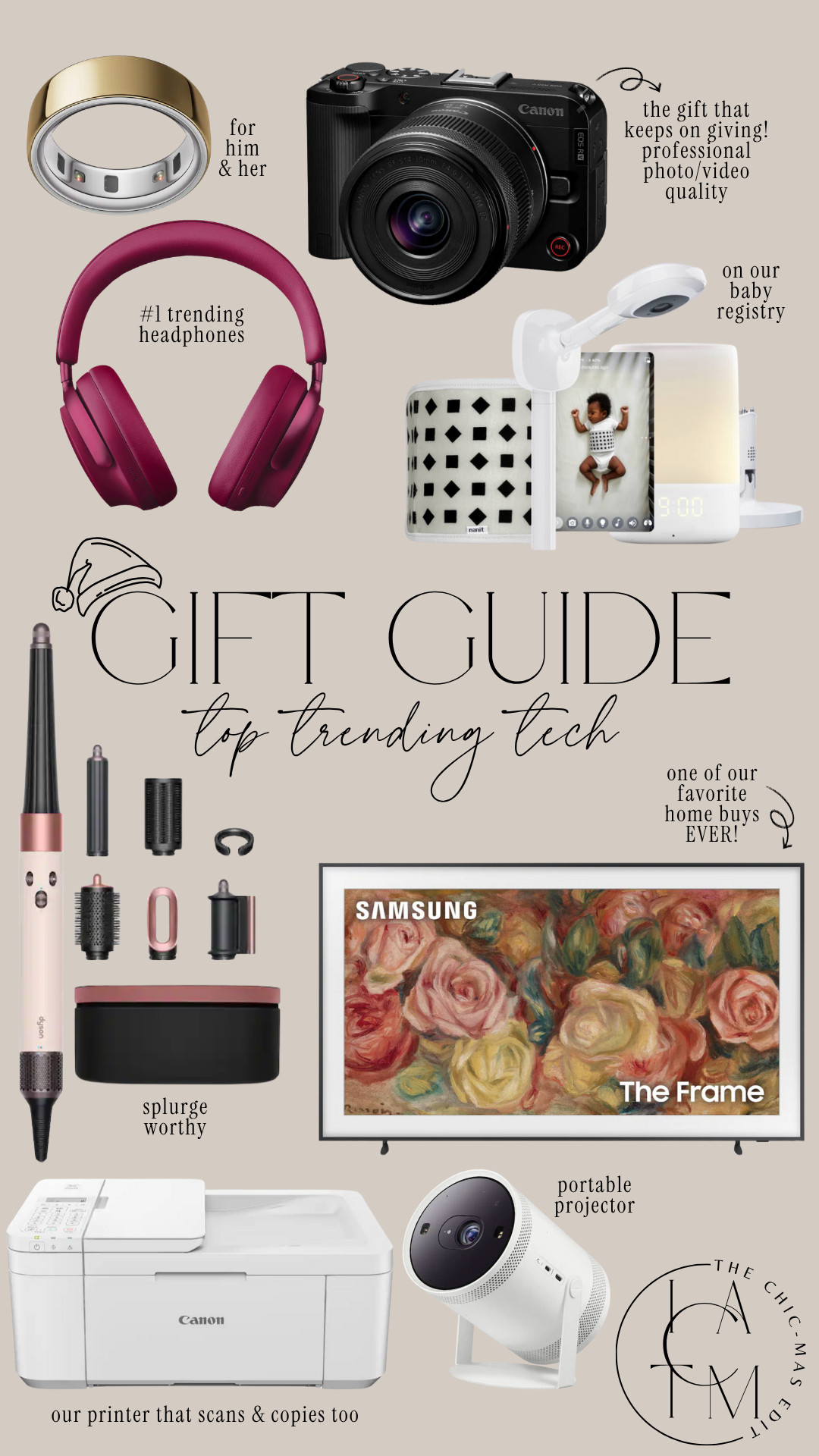 Top Trending Tech ideas for the whole family. These are expected to be the top gift picks and could easily sell out early, especially the Canon EOS R50 V! 

 

#LTKGiftGuide #LTKHoliday #LTKHome