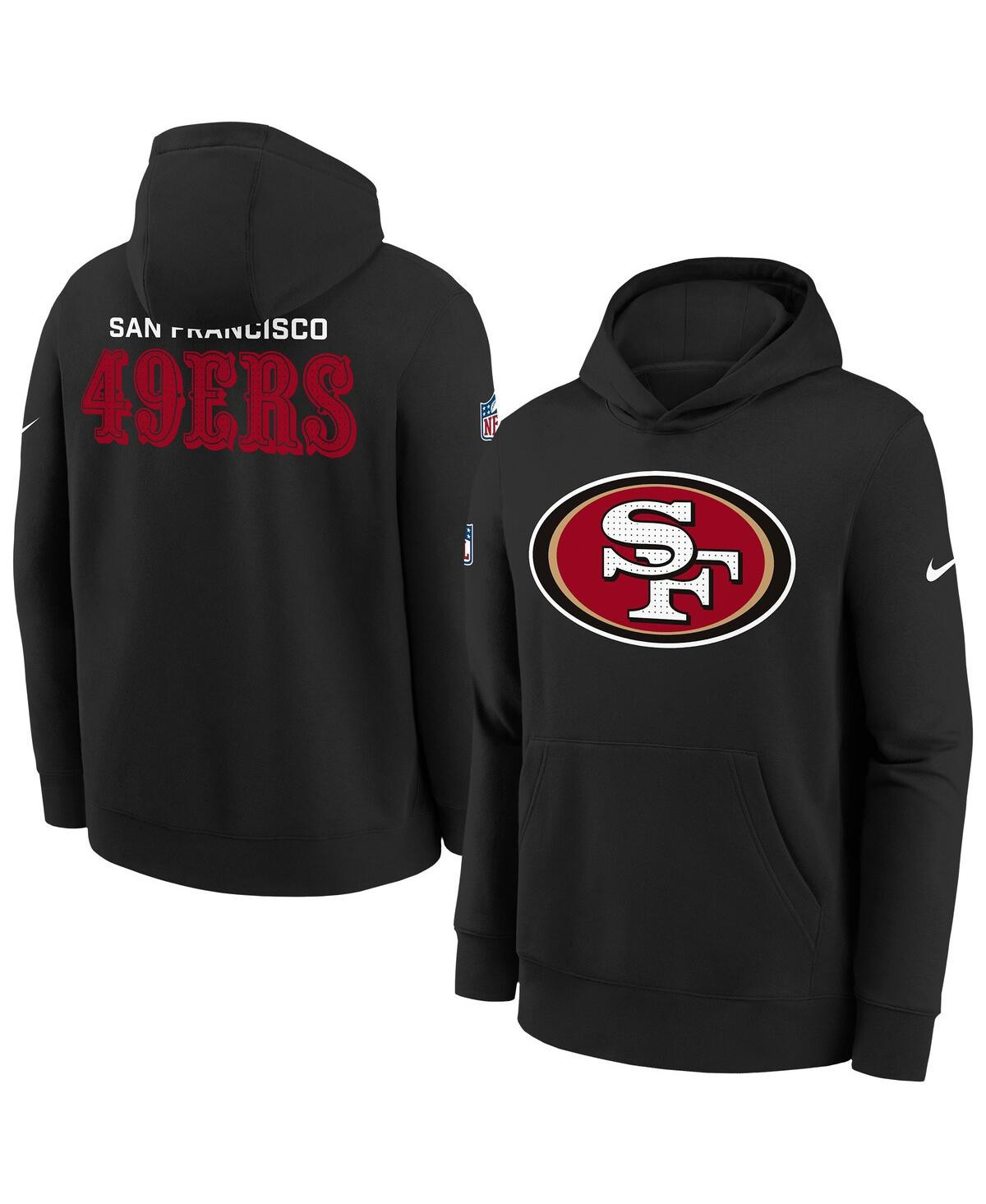 Nike Big Boys and Girls Black San Francisco 49ers Sideline Club Fleece Hoodie - Black | Macy's