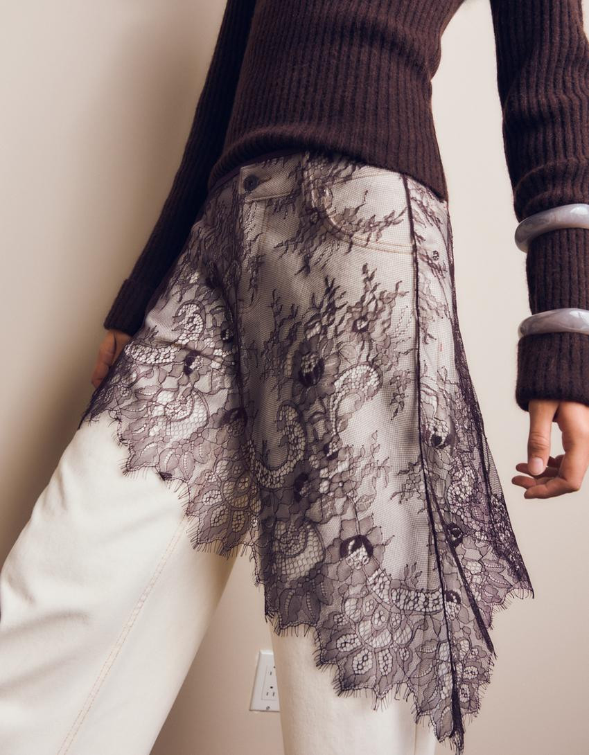 Lace wrap skirt - Women | Bershka GB