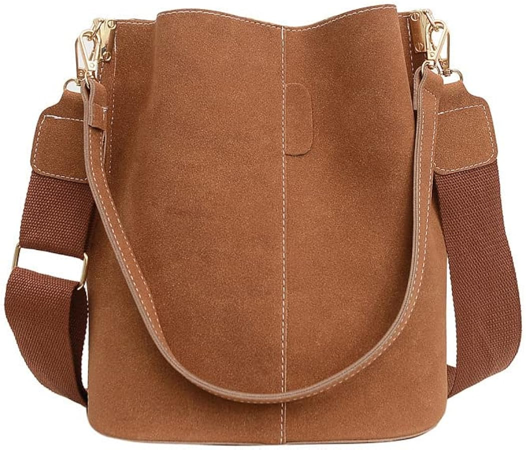 Aimery Suede Bucket Bag for Women 2024 Fall Fashion Tote Shoulder Crossbody Satchel Style Handbag | Amazon (US)