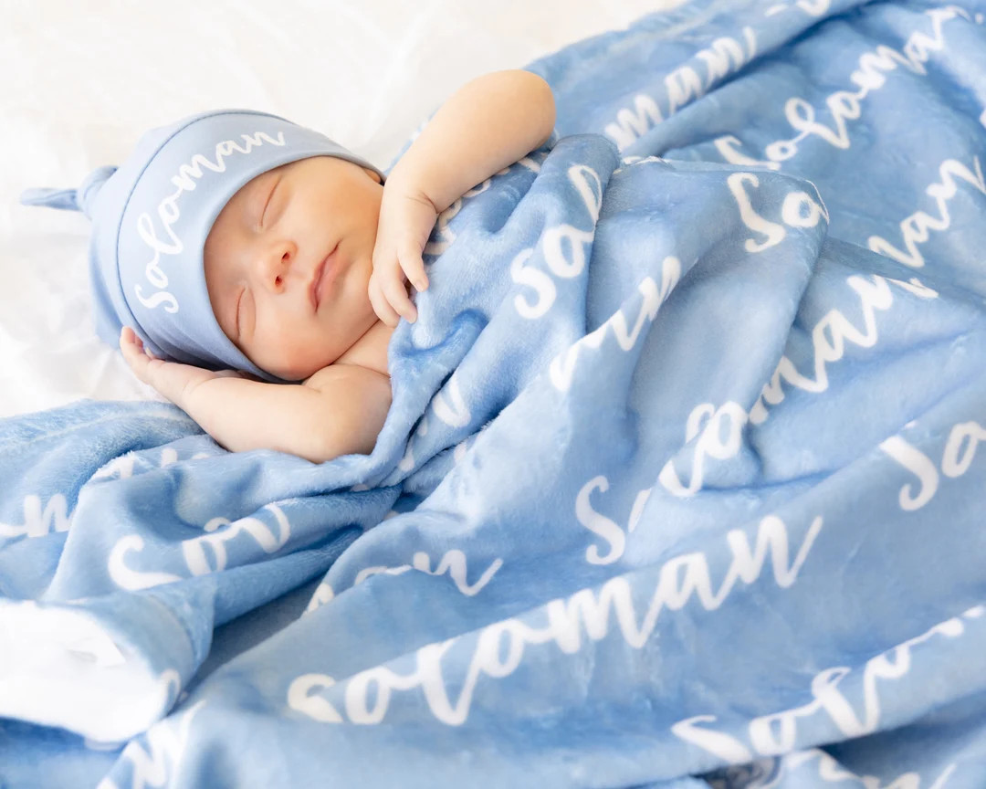 Plush Minky Name Blankets and Sets for Babies, Kids, and Teens - Etsy | Etsy (US)