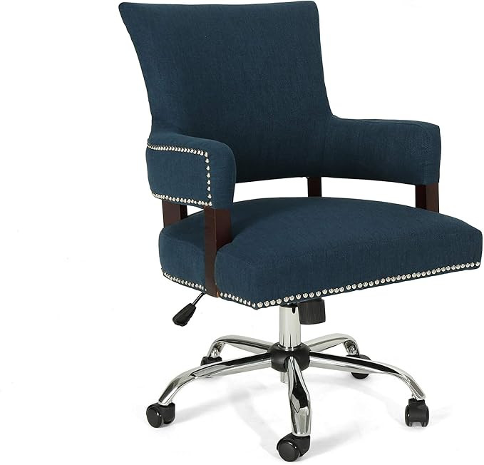 Christopher Knight Home Mayy Home Office Chair, Navy Blue + Chrome | Amazon (US)