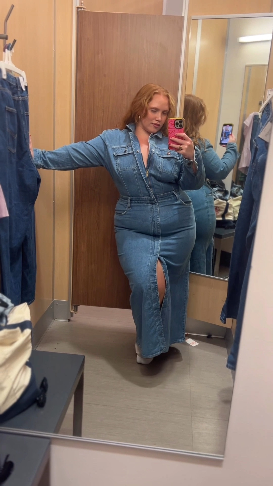 When you find the perfect plus size denim maxi & its $20! 😩 ive