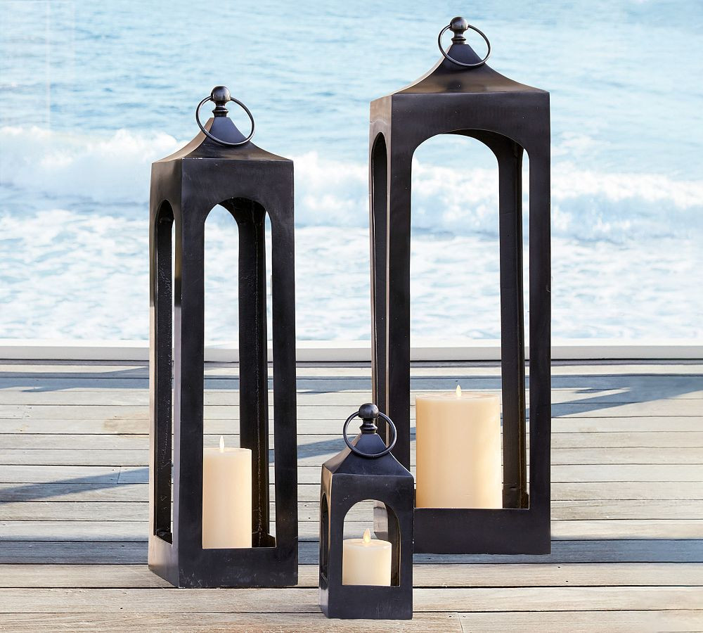Caleb Handcrafted Metal Outdoor Lantern | Pottery Barn (US)