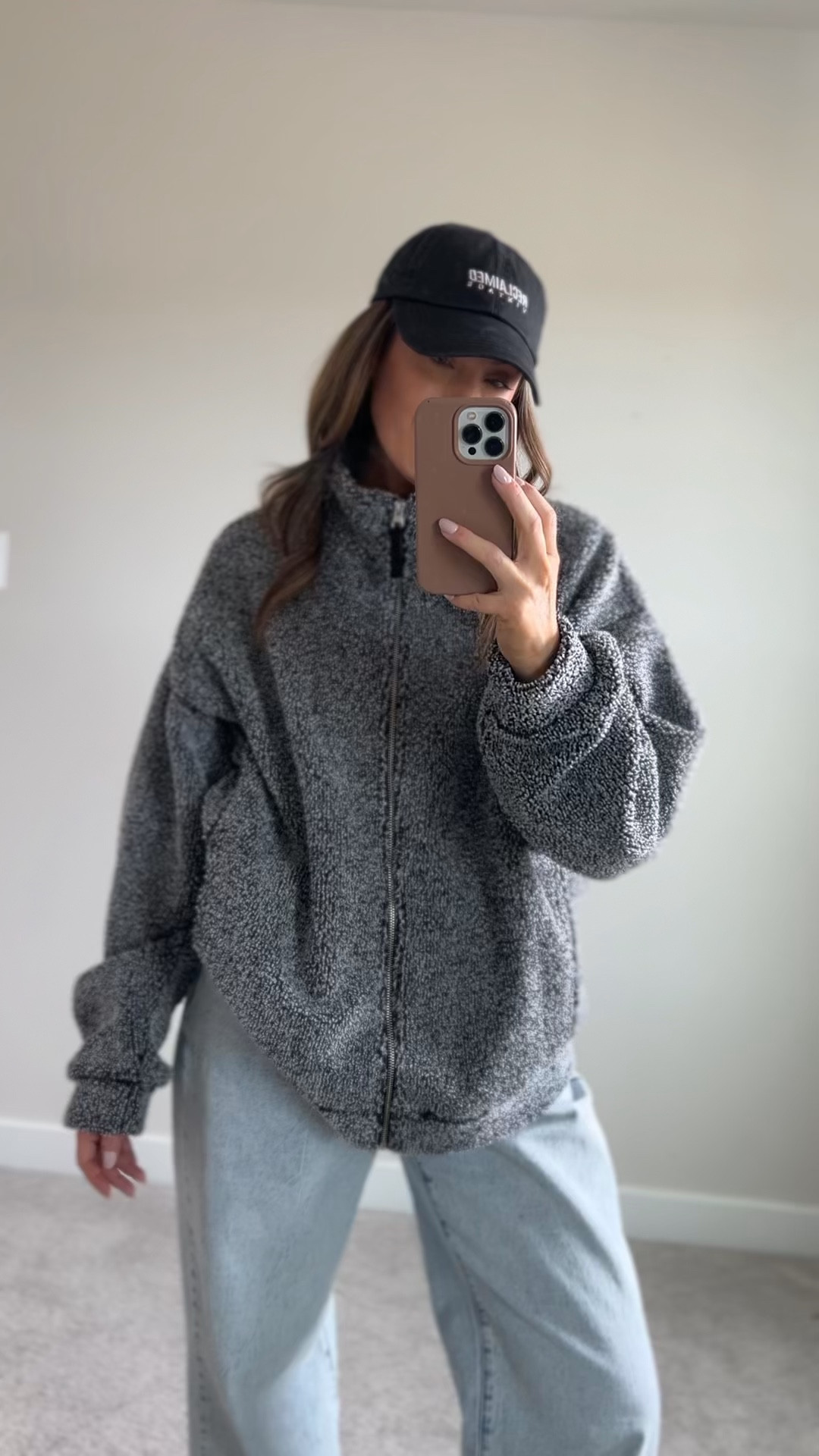 Wearing a medium in the cozy jacket ✨