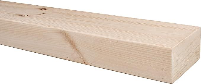 Vail Floating Wood Mantel Shelf - Unfinished 60 Inch x 4 Inch Beautiful Wooden Rustic Shelf | Des... | Amazon (US)