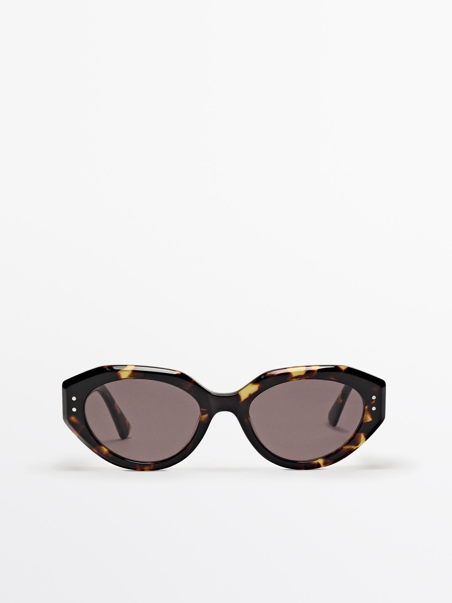 Oval tortoiseshell-effect sunglasses | Massimo Dutti US