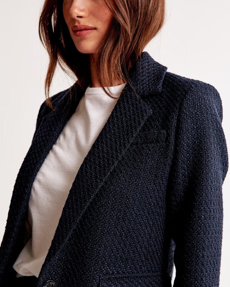 Women's Classic Tweed Blazer | Women's New Arrivals | Abercrombie.com | Abercrombie & Fitch (US)