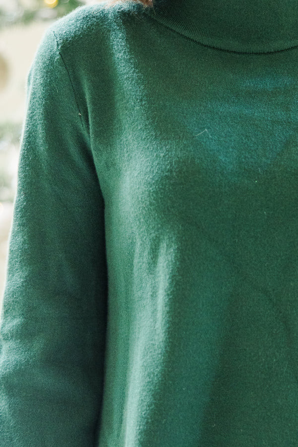 Just A Feeling Emerald Green Mock Neck Sweater | The Mint Julep Boutique