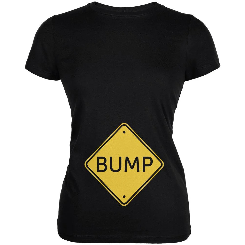 Halloween Costume BUMP Caution Sign Pregnancy Juniors Soft T Shirt Black 2XL | Walmart (US)