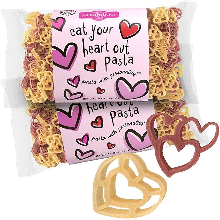 Pastabilities Heart Shaped Pasta, Fun Shaped Noodles for Kids and Valentines, 14 oz (2 Pack) Non-... | Amazon (US)