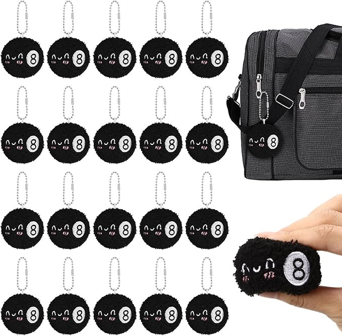 Simgoing 15 Pcs Billiards Keychain Gift Bulk Mini Plush Ball Prizes Funny Sports Players Team Par... | Amazon (US)