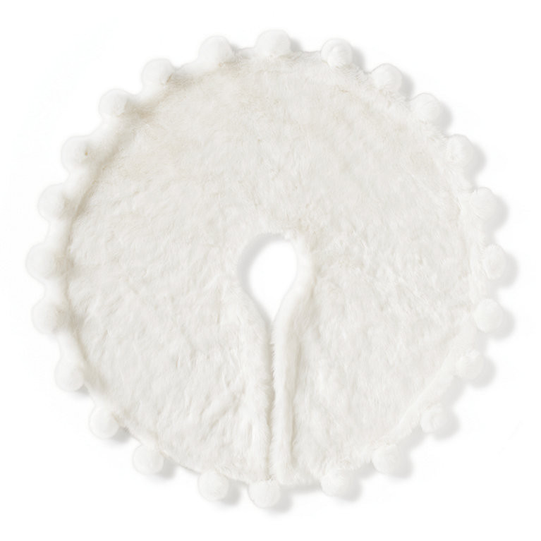 White Faux Fur Tree Skirt | Grandin Road