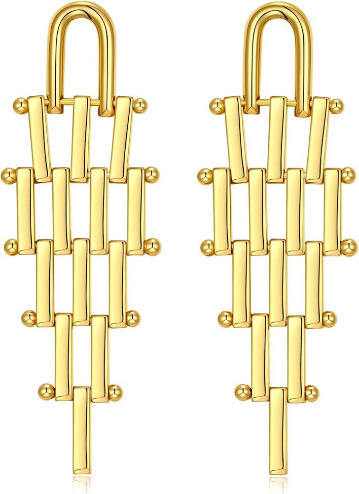 LILIE&WHITE Gold Dangle Earrings For Women Gold Drop Earrings Stick Convertible Geometric Earring... | Amazon (US)