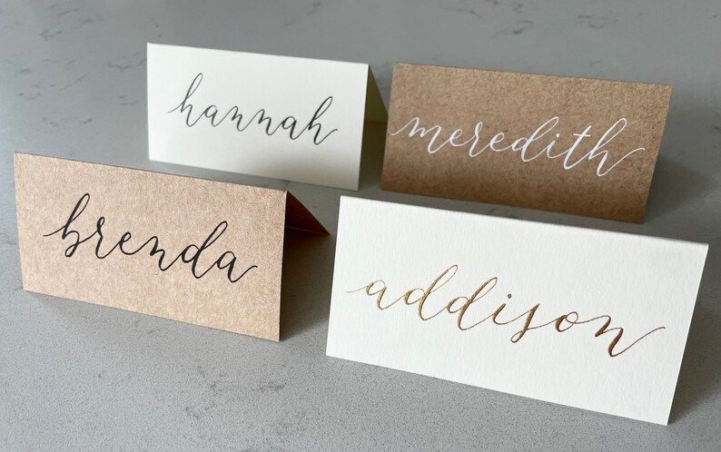Place Cards (Sets of 5+) | Custom Handwritten Calligraphy | Personalized Table Name Cards | Etsy (US)