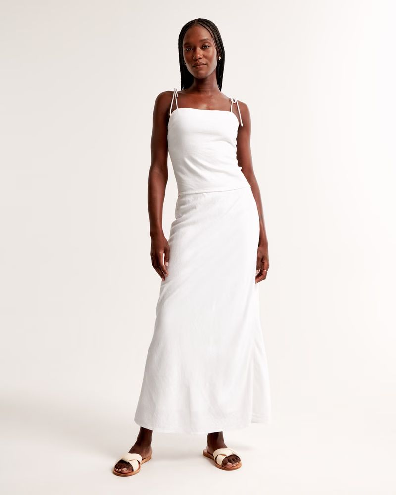 Women's Linen-Blend Column Maxi Skirt | Women's | Abercrombie.com | Abercrombie & Fitch (US)