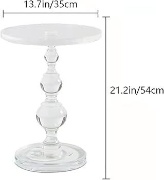 Acrylic End Table,Modern Acrylic Side Table with Clear Round Top and Solid Post for Living Room B... | Amazon (US)