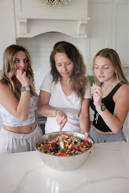 Have you ever heard of a candy salad? It’s ALL the rage! #walmartpartner We’re hosting some of our friends for the big game, and my kids insisted on busting it out. Basically, you get every kind of candy (I prefer NON chocolate), and mix it up! Serve it in some pretty servingware, also found at Walmart! Simple, but so fun for a crowd. Need some entertainment in between games? I found some SUPER fun family game options. Everything you need for an awesome party!
See what I got here!
#walmart