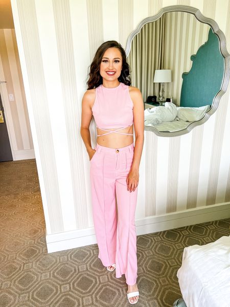 This pink two piece is from Amazon and comes in a bunch of colors  

#LTKsalealert #LTKstyletip #LTKfindsunder50