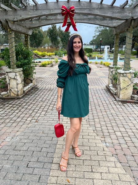 This green dress would be cute for family photos. It would also be a cute holiday dress in this green color. 

You could even wear this holiday outfit to a Christmas party. It make a cute maternity dress for early to mid pregnancy. I was 4 months pregnant here. 

#LTKHoliday #LTKSeasonal #LTKfindsunder50