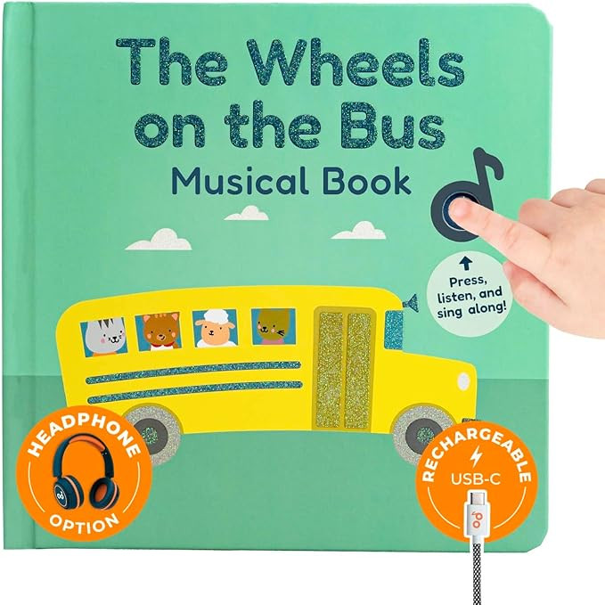 Calis Books The Wheels on the Bus Book - Rechargeable Musical Book, Headphone Jack, Books for 1 Y... | Amazon (US)