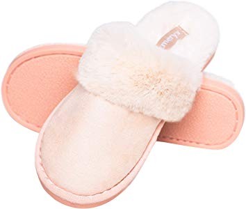 Womens Slippers,Memory Foam Fluffy Warm Non-Slip Comfortable Slip-on House Shoes,Plush Indoor & Outd | Amazon (US)