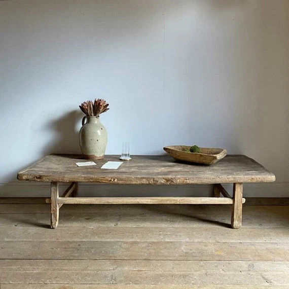 Moroccan Rustic Large Coffee table , Wooden Rustic Low Dining and Coffee Table, Live Edge Furniture, | Etsy (US)