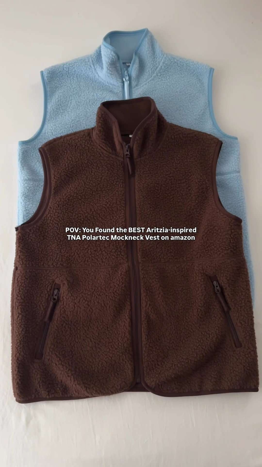 fall layering essential 🧸✨
these amazon fleece vests give the same cozy, elevated feel as the aritzia tna polartec—minimal, chic, and so easy to throw on with anything.

📍your wear-on-repeat fall layer
🤎 rich chocolate brown that feels luxe
💙 baby blue for the softest pop of color
🧥 relaxed fit = effortless layering
☁️ sherpa texture but still lightweight
🍂 perfect with denim, sweats, or activewear 

 #LTKSeasonal #LTKSaleAlert #LTKStyleTip