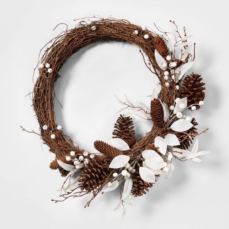 Natural Pinecone and Vine Decorative Wreath - Wondershop™ | Target