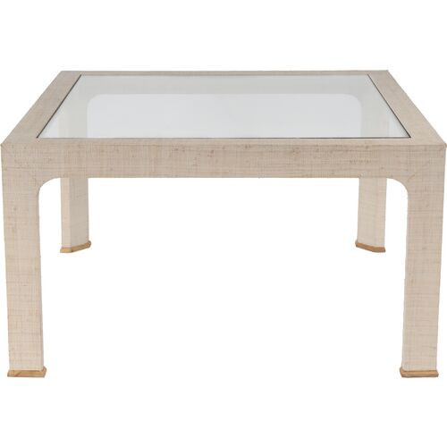 Kos Raffia Glass Coffee Table | One Kings Lane