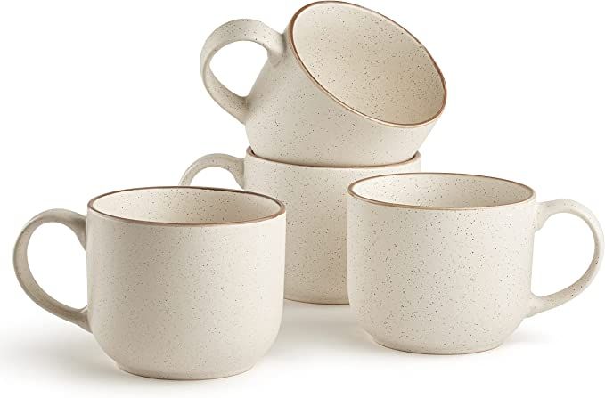 Maison Neuve Riverside Collection 4-Piece Mug Set - Hand Crafted Ceramic Stoneware Mug Set, Moder... | Amazon (US)