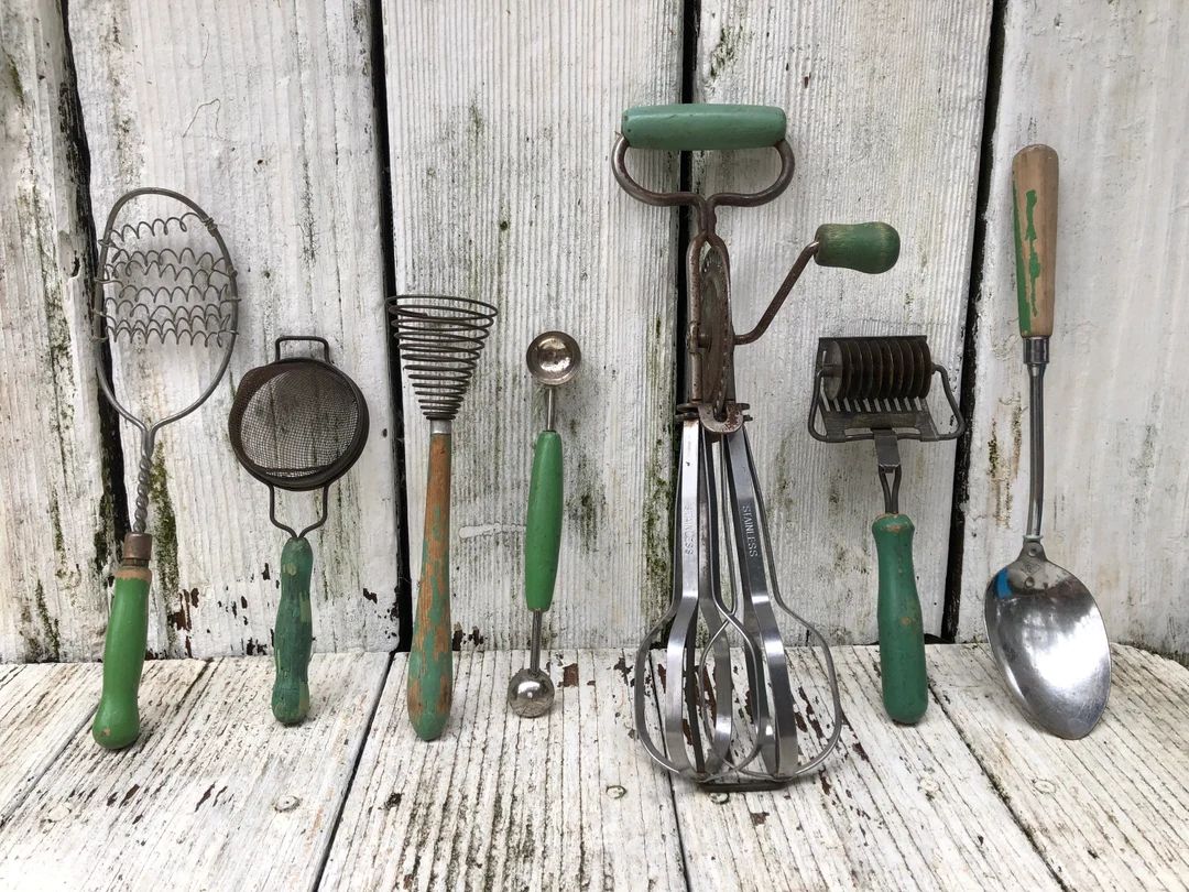Green Handle Utensils. Instant Collection. Farmhouse Kitchen - Etsy | Etsy (US)