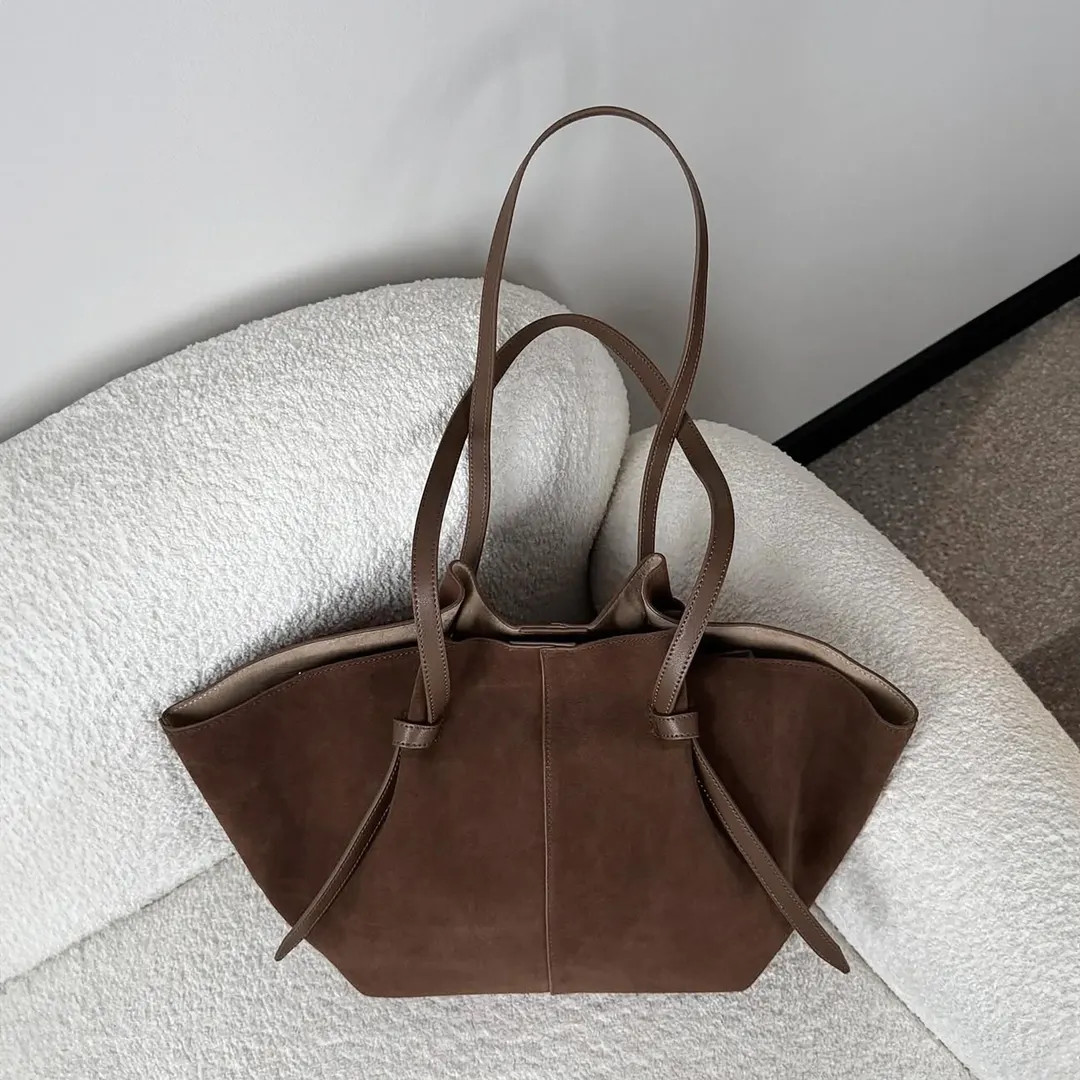 Genuine Suede Tote Bag, Suede Leather Shoulder Bags, Women's Large Tote Bag - Etsy | Etsy (US)