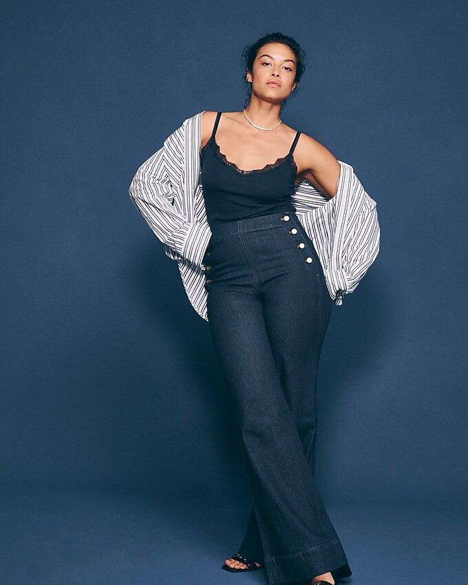 Sailor-button denim trouser in 1996 semi-stretch | J. Crew US