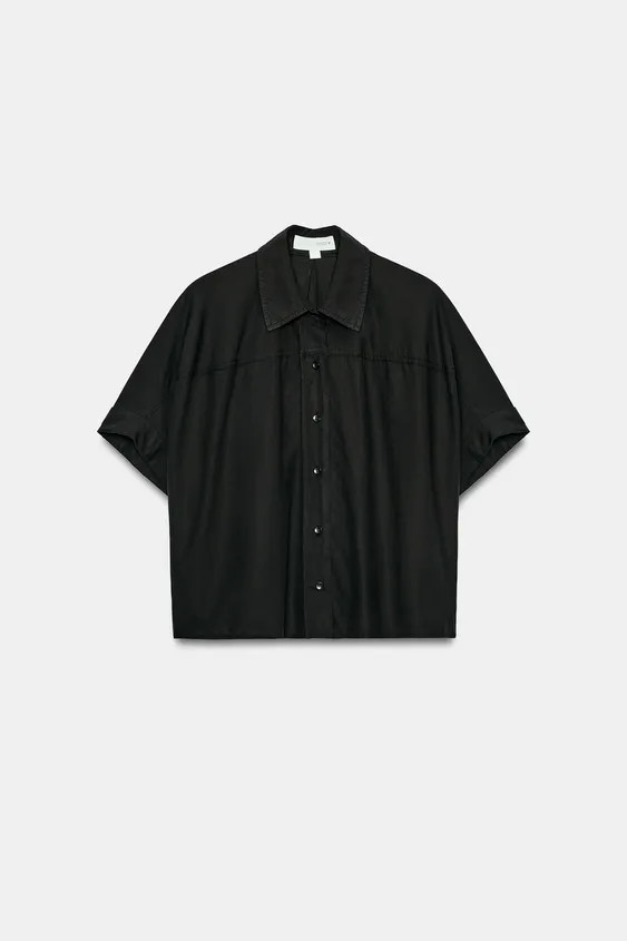 FLOWY SHORT SLEEVE SHIRT | Zara US