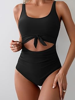 Eomenie Women's One Piece Swimsuit Tummy Control Slimming Bathing Suit Cutout Tie Knot Swimwear | Amazon (US)