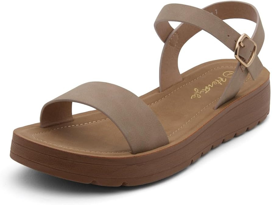 Herstyle Women’s Flat Sandals – One Band Ankle Strap Dressy Casual Sandals with Cushioned Foo... | Amazon (US)