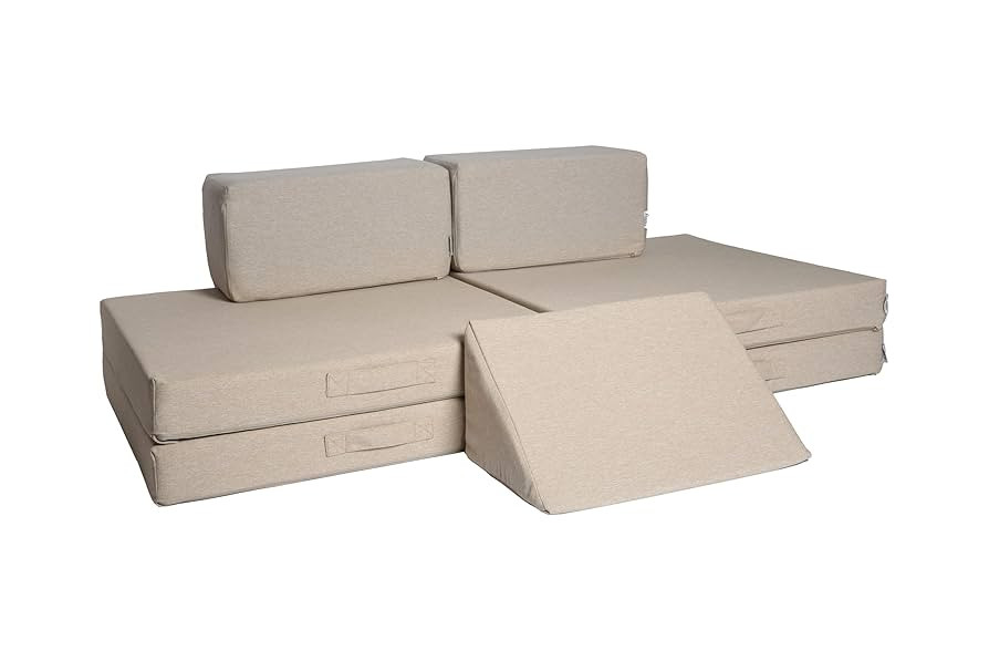 The Figgy 7 Piece Modular Play Couch for Kids-Washable, Waterproof, American Made, Sturdy, Hook a... | Amazon (US)